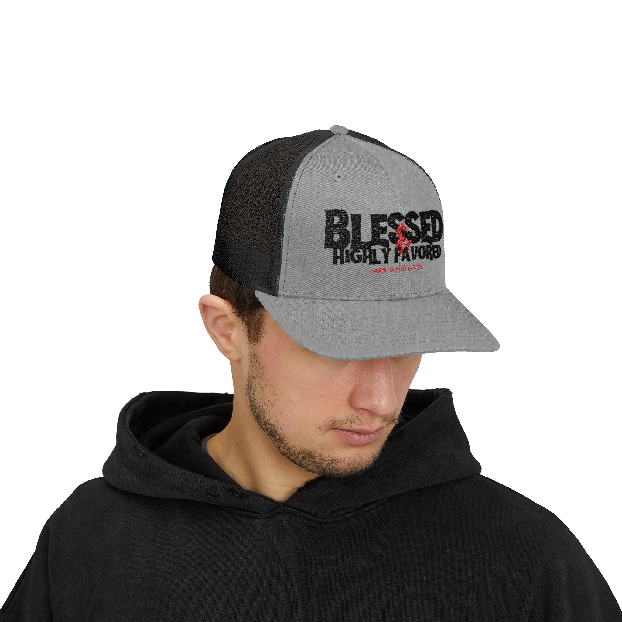 PR3PARED Embroidered Trucker Cap — "Blessed & Highly Favored" Embroidered Snapback