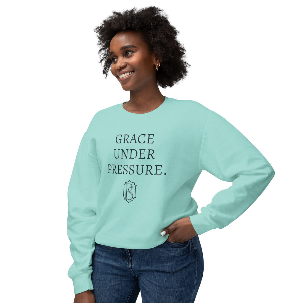 PR3PARED Crewneck Sweatshirt — "Grace Under Pressure" Minimalist Inspirational Pullover
