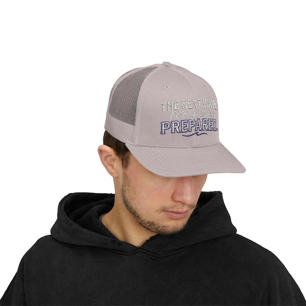 PR3PARED Snapback Embroidered Trucker Cap — 'The Next Wave Be Prepared' Ocean Patch Hat