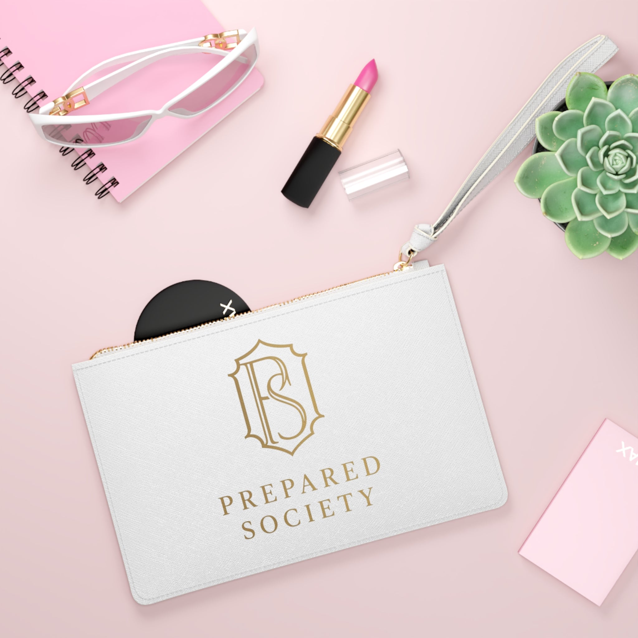 PR3PARED Clutch Bag — Elegant Monogram Wristlet Purse
