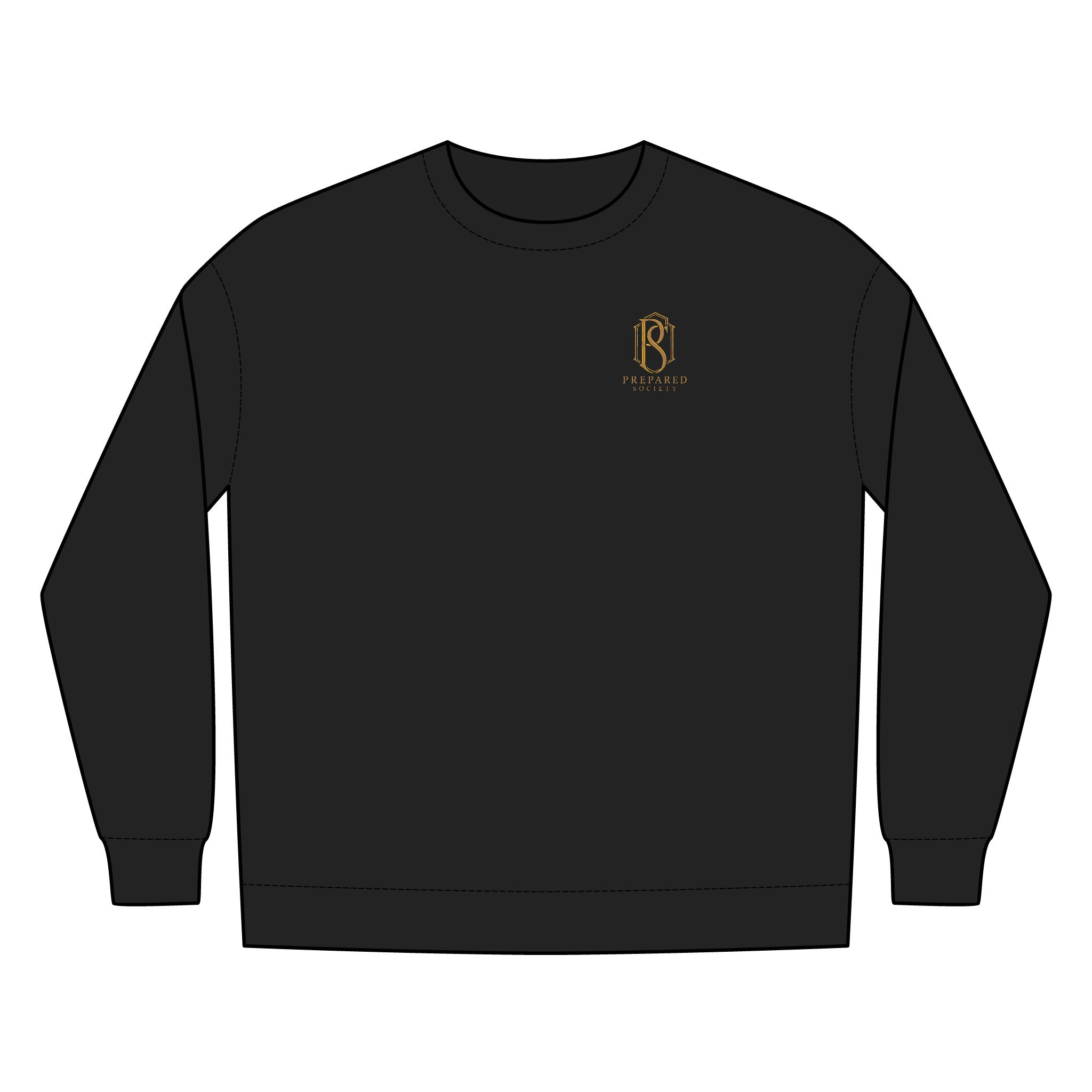 PR3PARED Minimal Gold Crest Embroidered Crewneck Sweatshirt