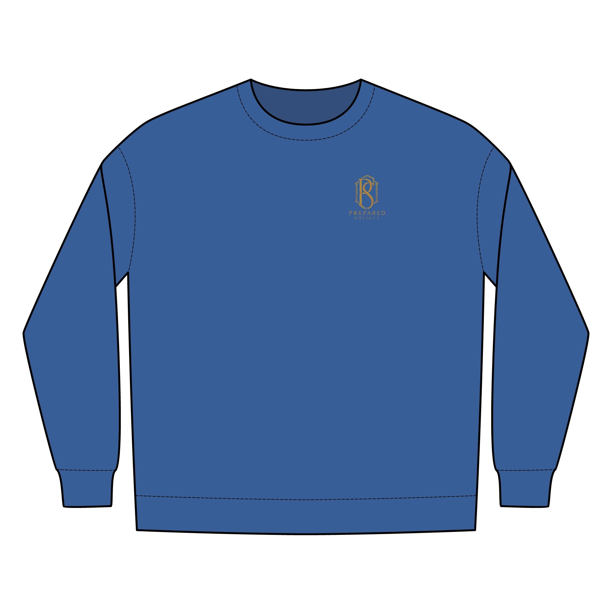 PR3PARED Minimal Gold Crest Embroidered Crewneck Sweatshirt
