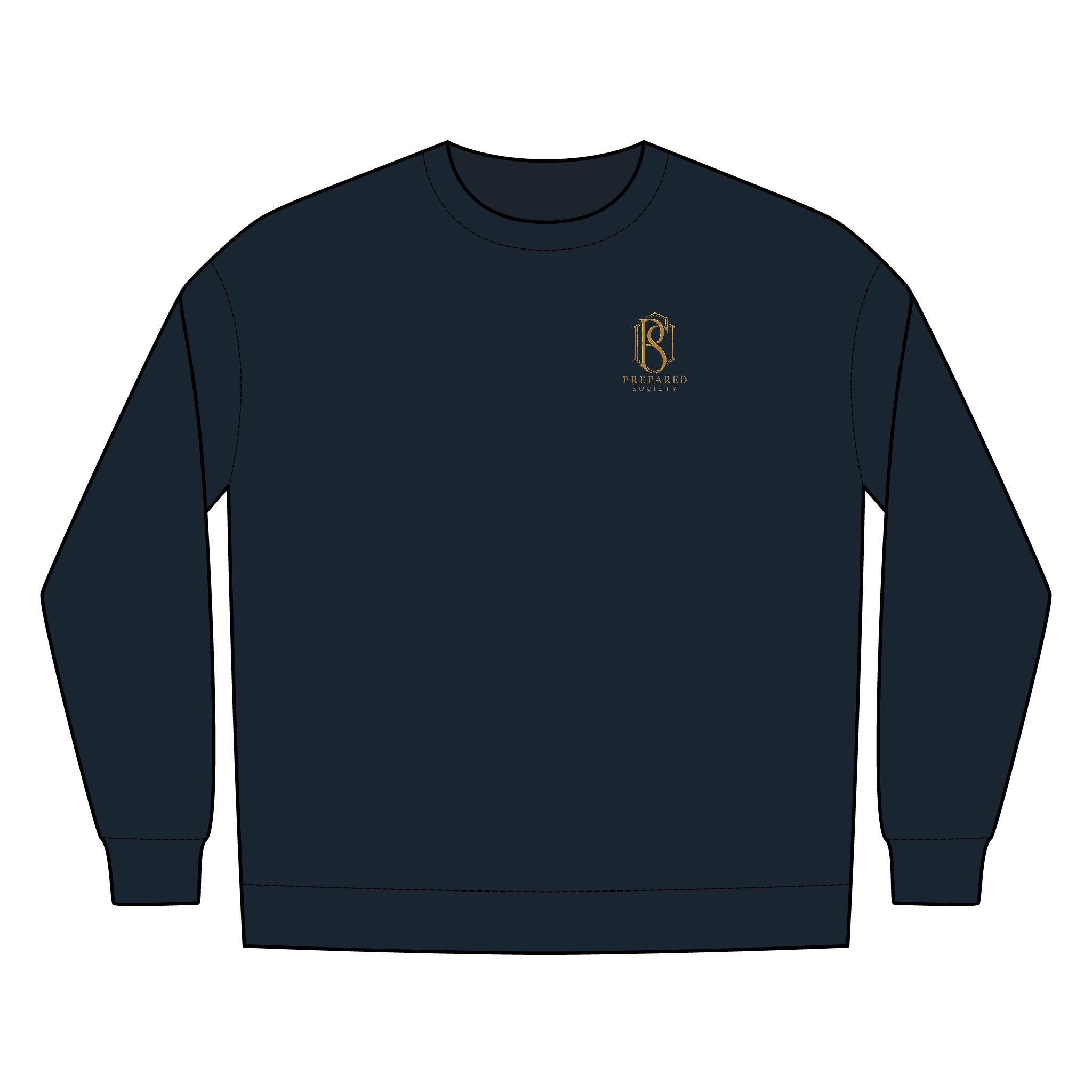PR3PARED Minimal Gold Crest Embroidered Crewneck Sweatshirt