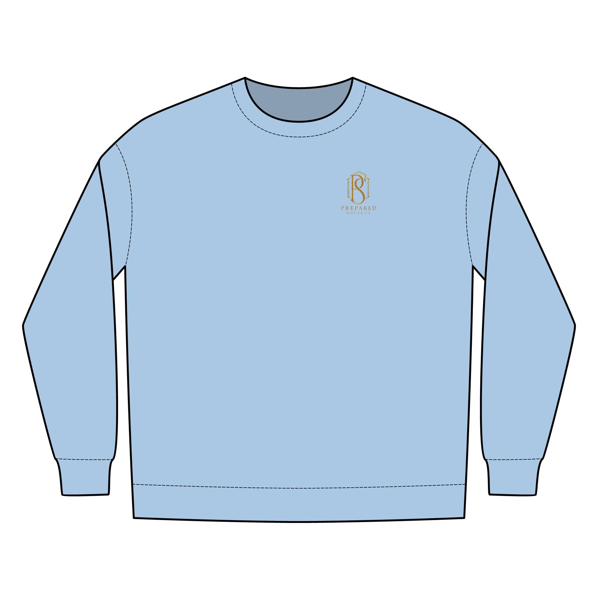 PR3PARED Minimal Gold Crest Embroidered Crewneck Sweatshirt