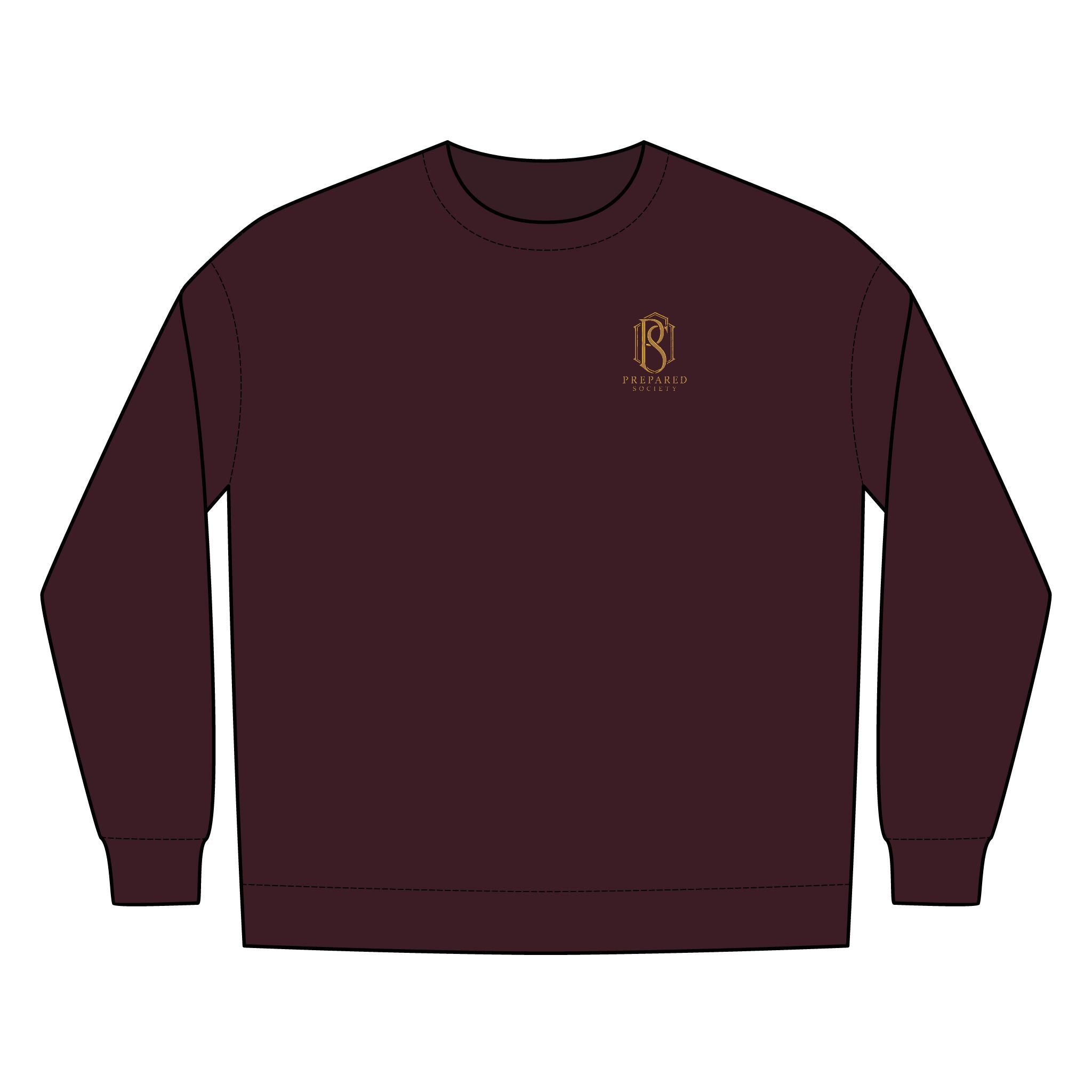 PR3PARED Minimal Gold Crest Embroidered Crewneck Sweatshirt