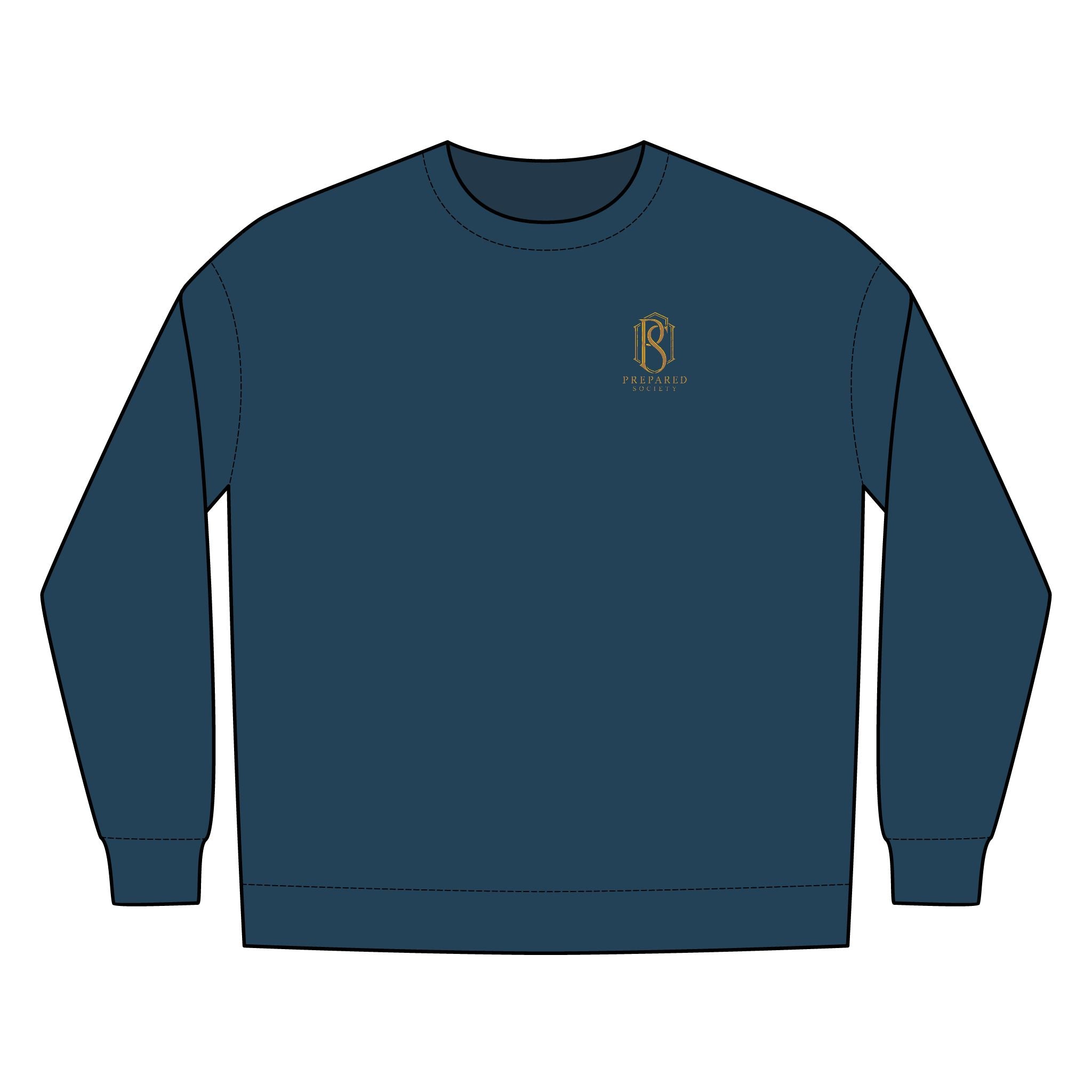 PR3PARED Minimal Gold Crest Embroidered Crewneck Sweatshirt