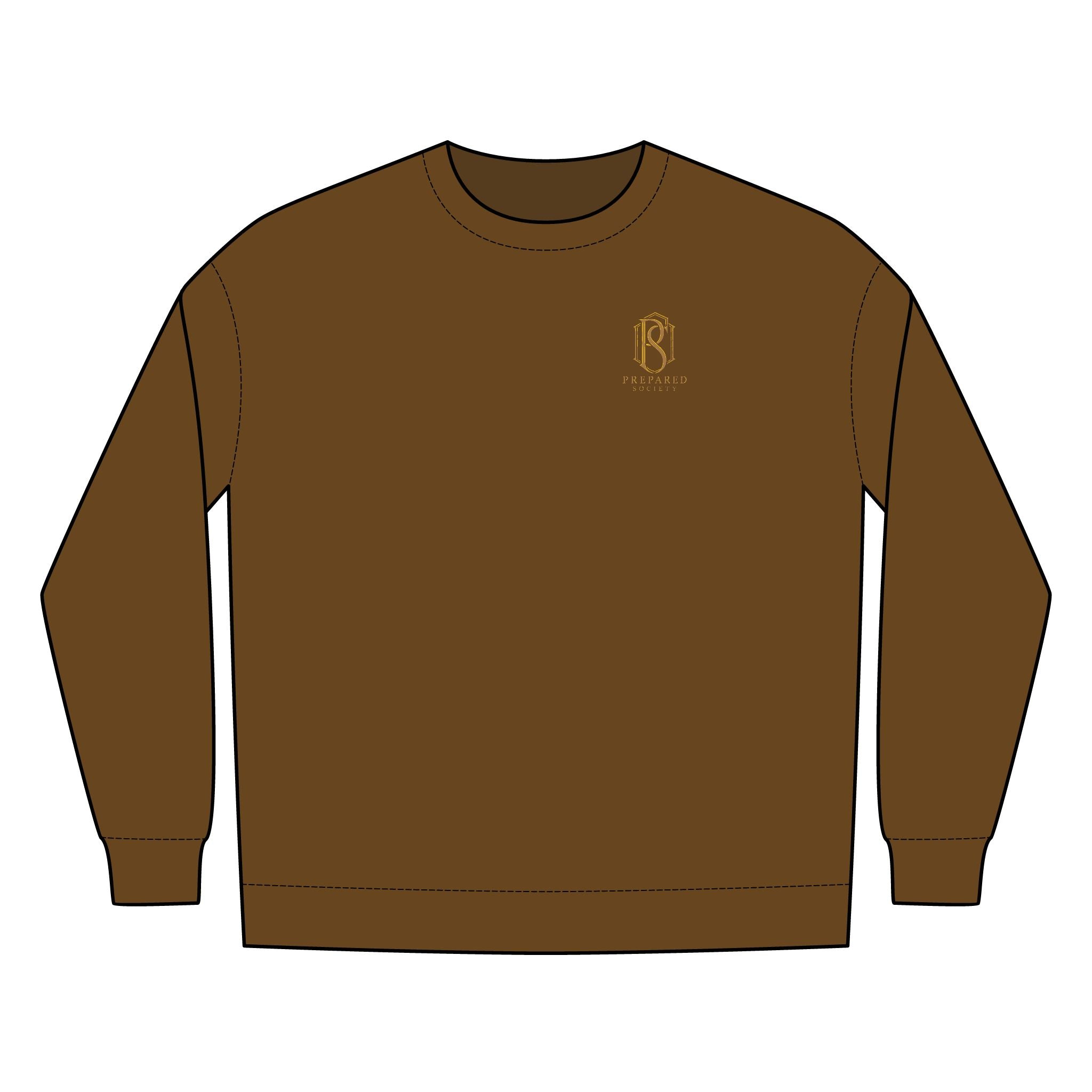 PR3PARED Minimal Gold Crest Embroidered Crewneck Sweatshirt