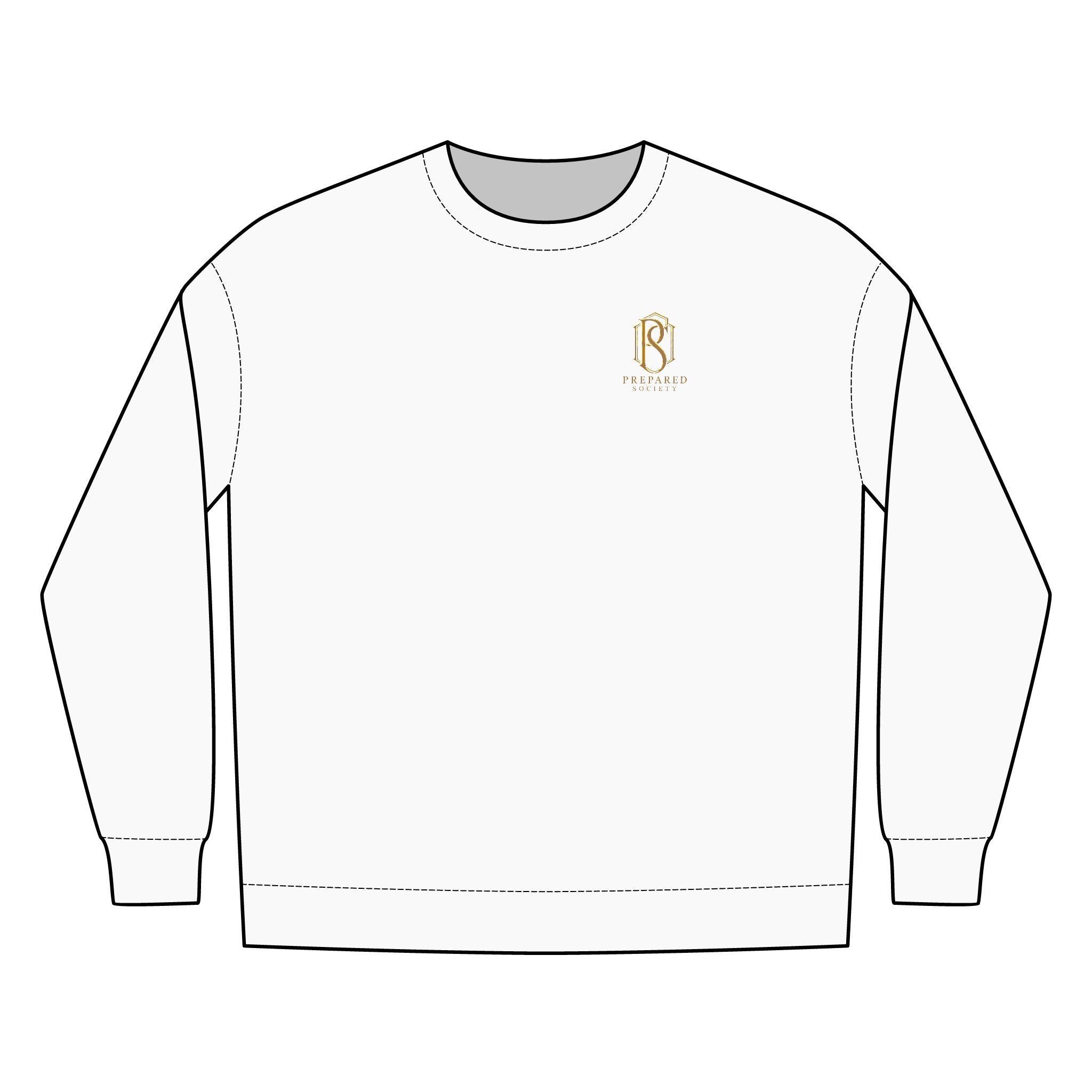 PR3PARED Minimal Gold Crest Embroidered Crewneck Sweatshirt