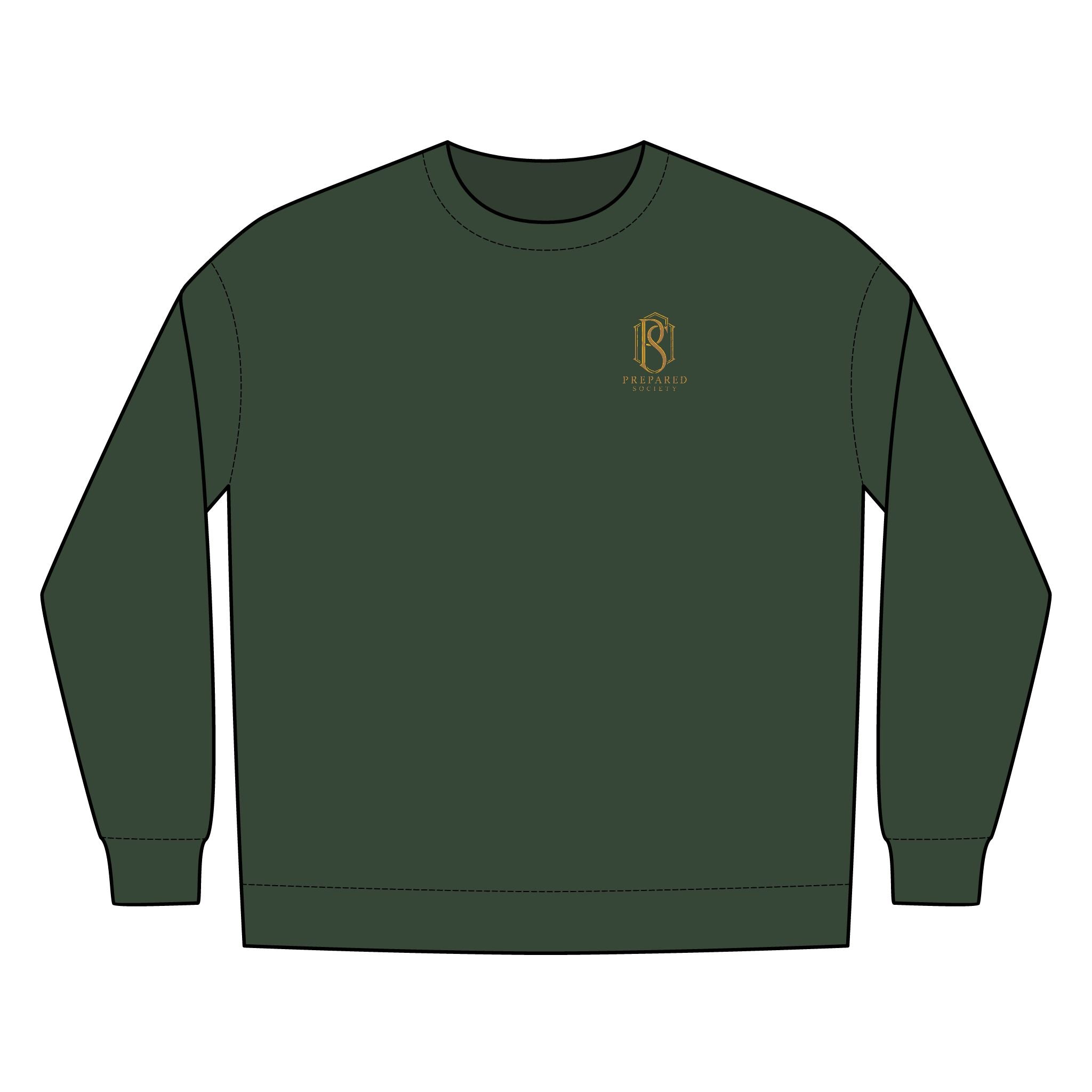 PR3PARED Minimal Gold Crest Embroidered Crewneck Sweatshirt