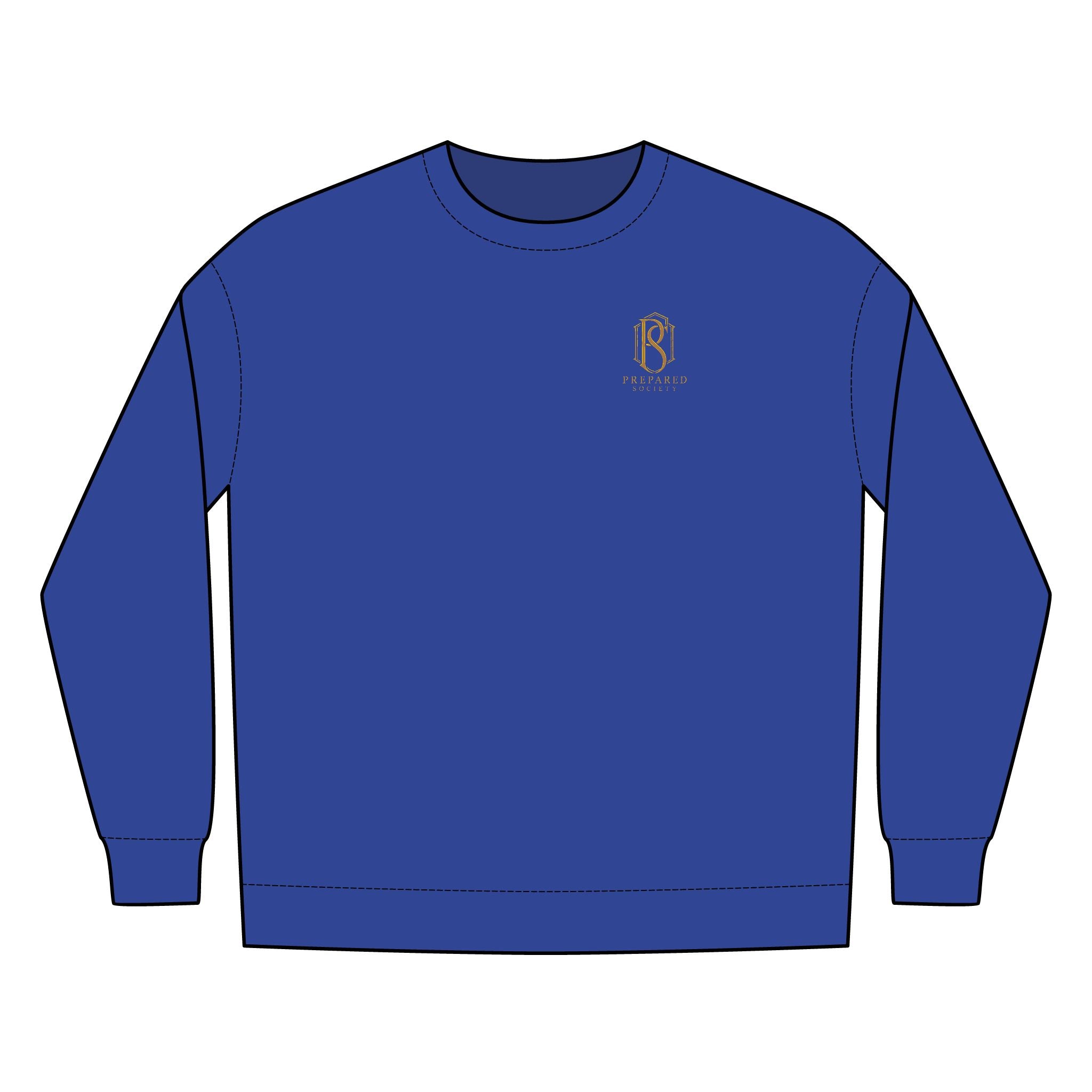 PR3PARED Minimal Gold Crest Embroidered Crewneck Sweatshirt