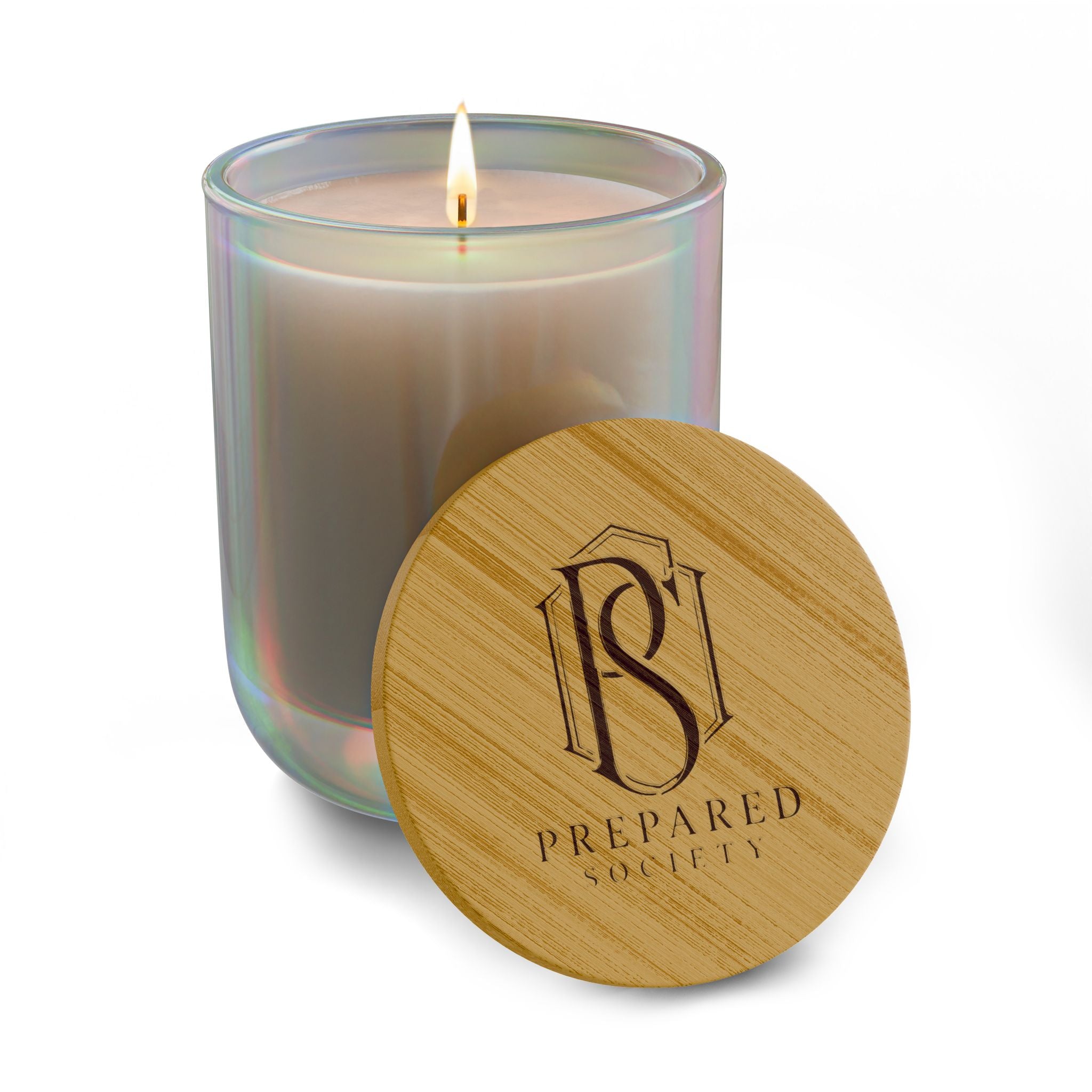 PR3PARED Engraved Bamboo-Lid 14oz Scented Soy Candle – Luxury Aromatherapy Candle