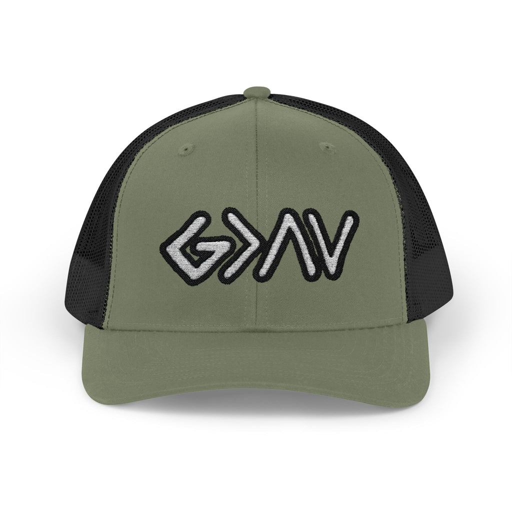 PR3PARED GOD>Ups & Downs Trucker Cap – Embroidered Snapback Mesh Hat