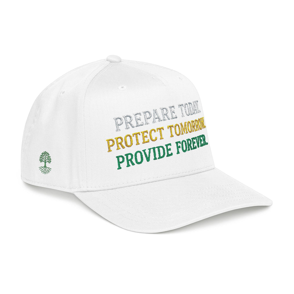 PR3PARED Eco Message Baseball Cap — “Prepare Today. Protect Tomorrow. Provide Forever.”