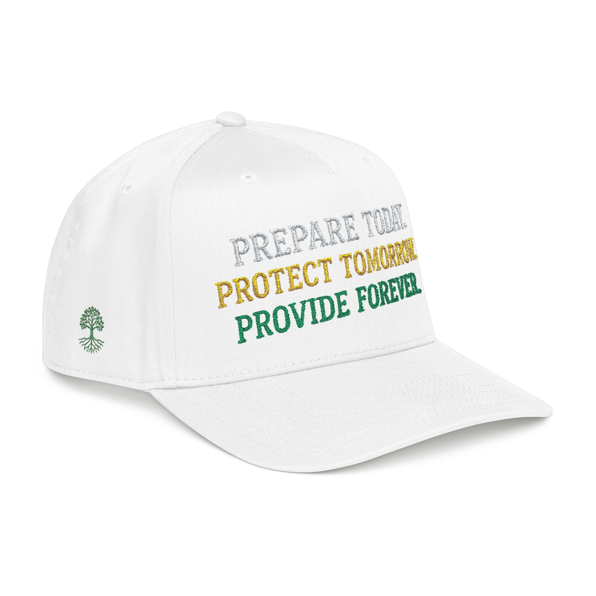 PR3PARED Eco Message Baseball Cap — “Prepare Today. Protect Tomorrow. Provide Forever.”