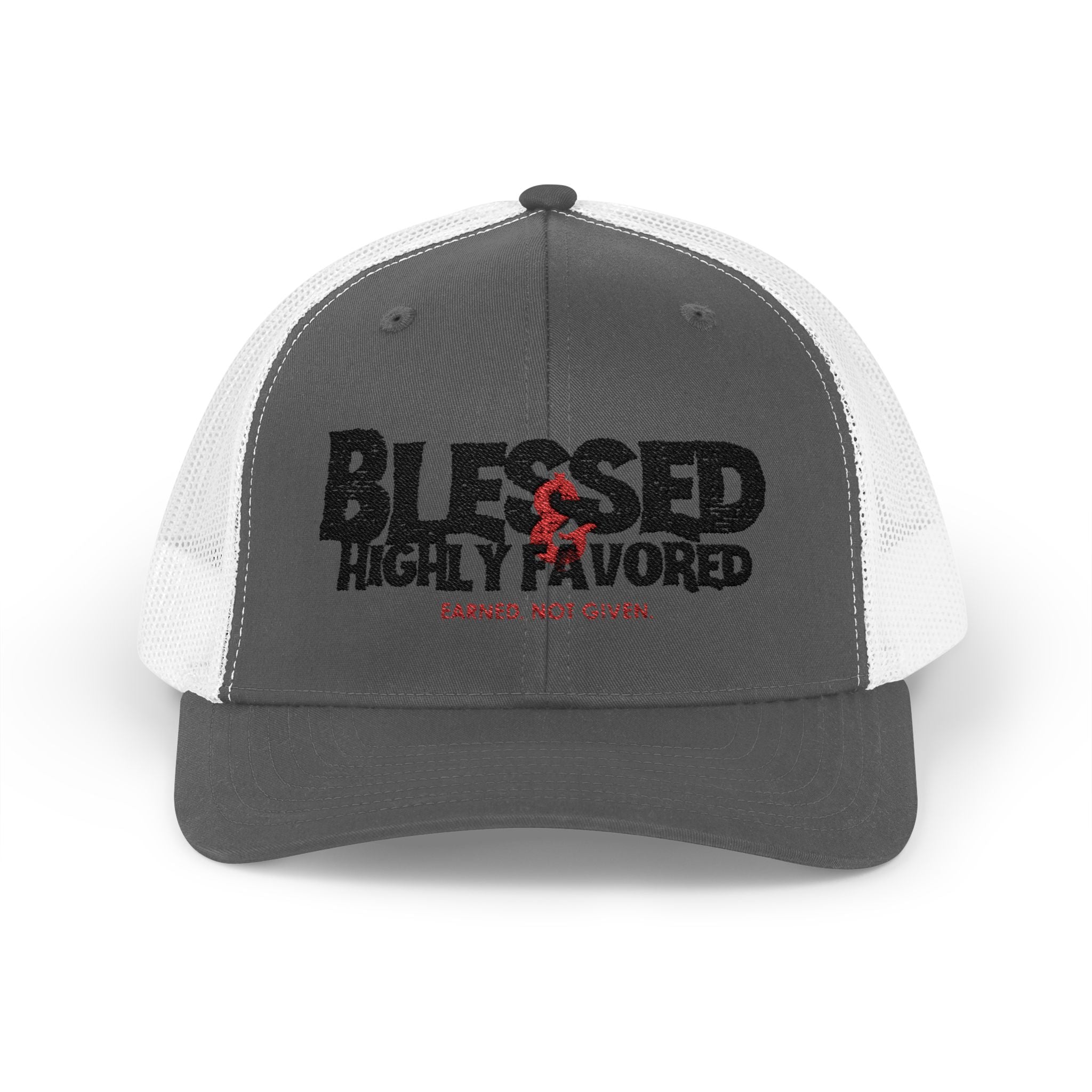 PR3PARED Embroidered Trucker Cap — "Blessed & Highly Favored" Embroidered Snapback
