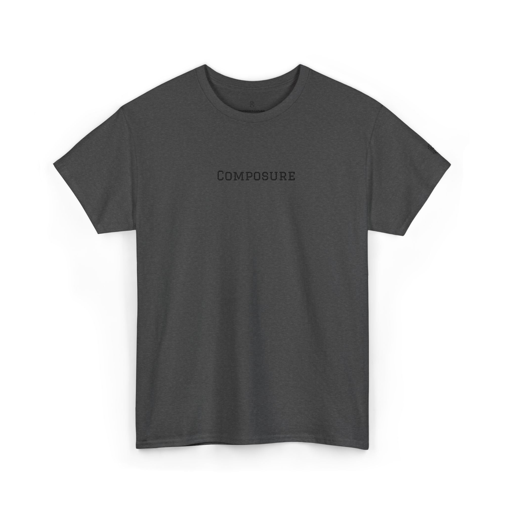 PR3PARED Composure Minimalist Embroidered Tee — Crewneck Shirt with 'Composure' Text