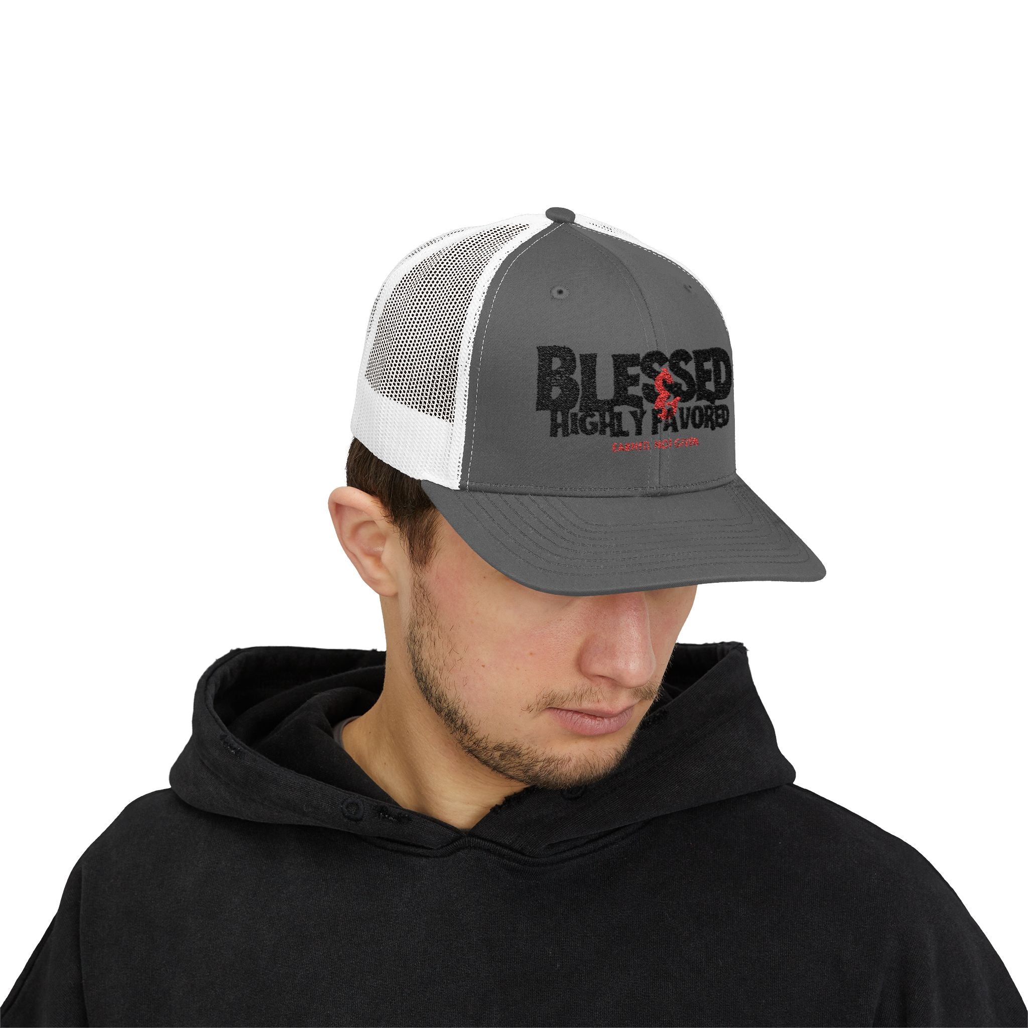 PR3PARED Embroidered Trucker Cap — "Blessed & Highly Favored" Embroidered Snapback