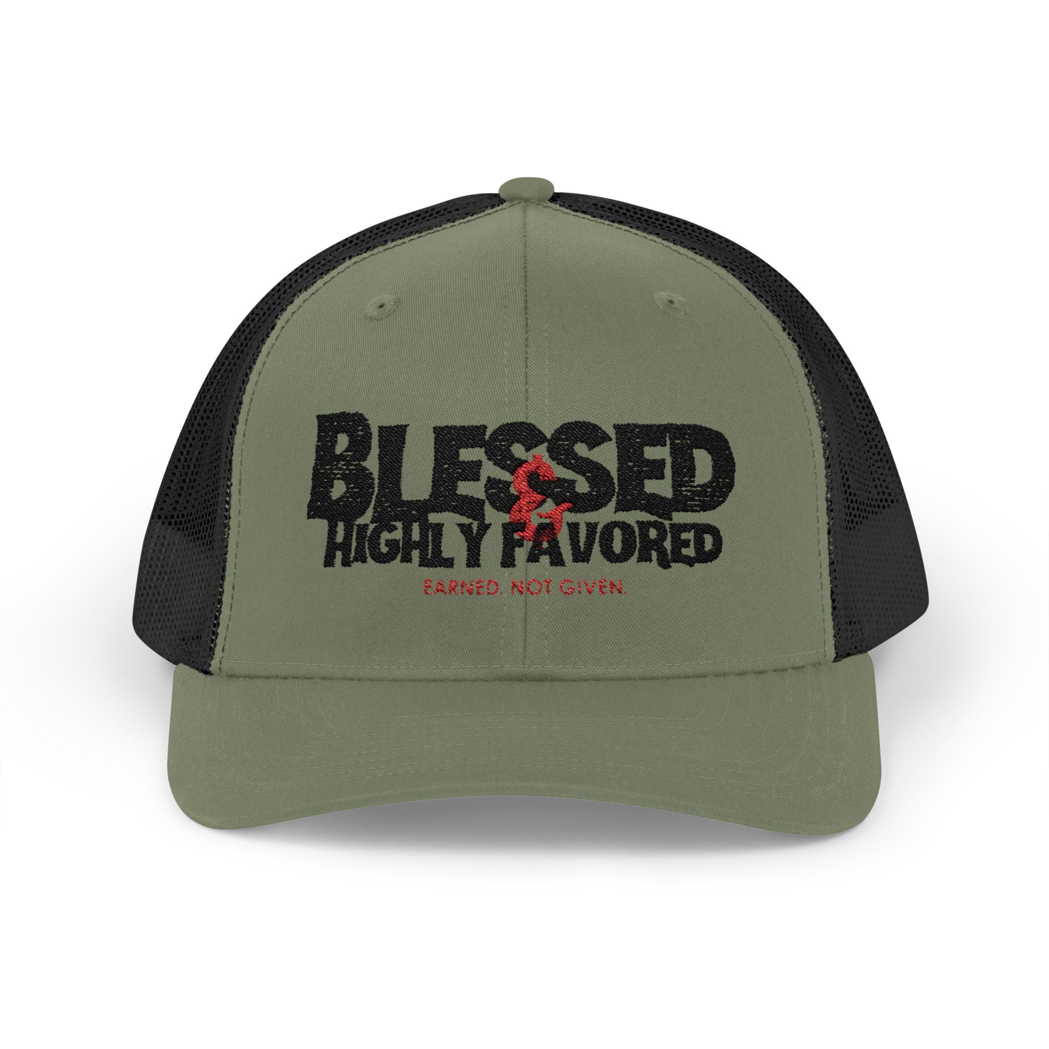 PR3PARED Embroidered Trucker Cap — "Blessed & Highly Favored" Embroidered Snapback