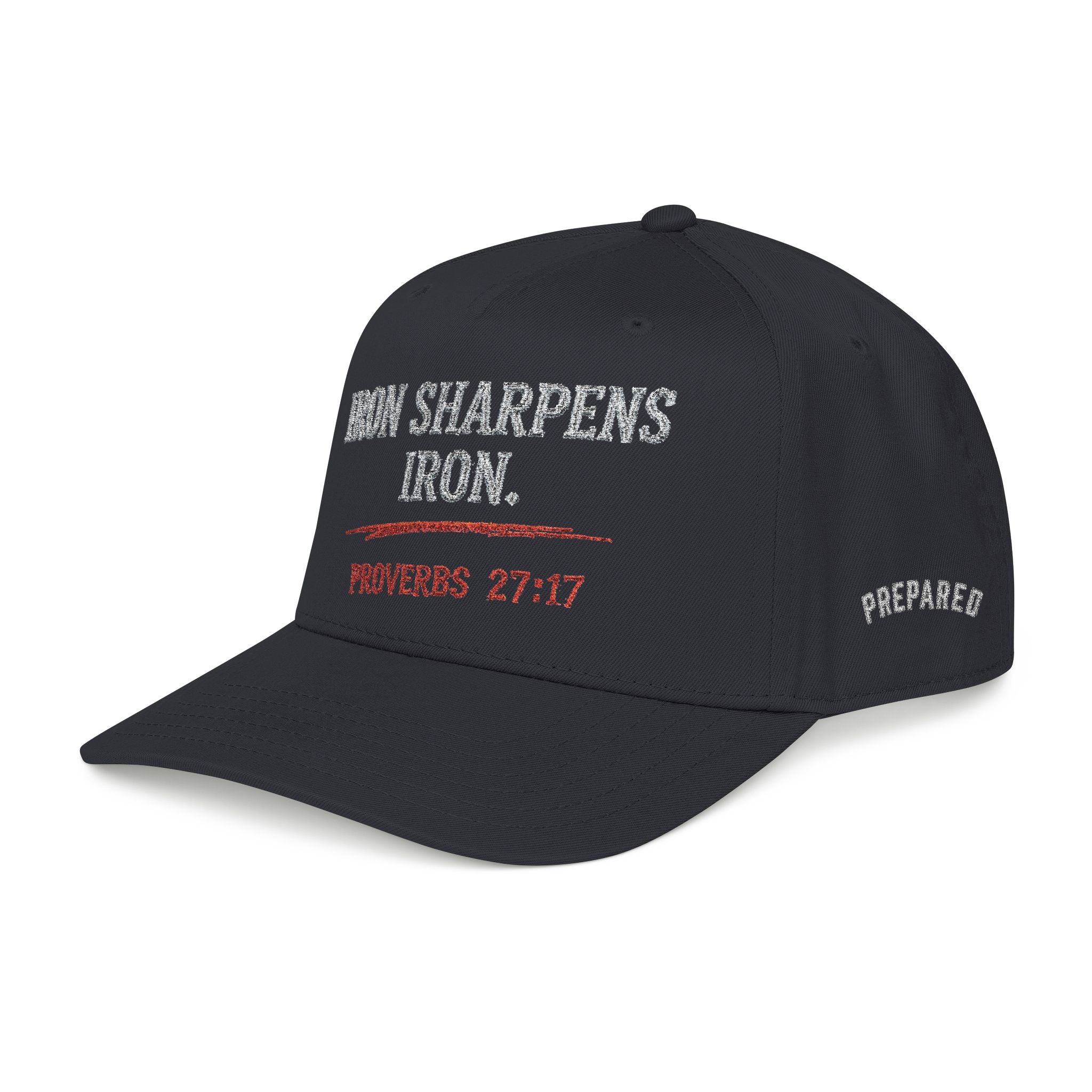 PR3PARED Embroidered Baseball Cap — "Iron Sharpens Iron" Proverbs 27:17 Embroidered Hat